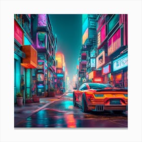Neon City Canvas Print
