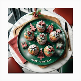 Christmas Cupcakes Canvas Print