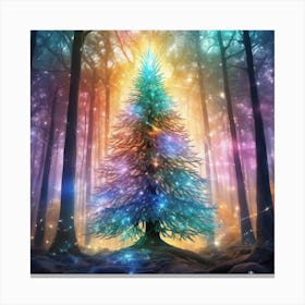 Christmas Tree In The Forest 42 Canvas Print