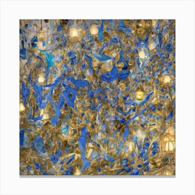 Blue Glass Chandelier Canvas Print