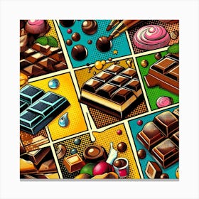 Pieces of Chocolate, Pop Art 2 Canvas Print