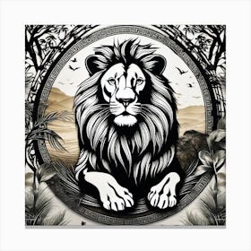 Lion In The Forest 23 Canvas Print