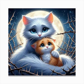 Cat And Kitten 1 Canvas Print