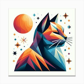 Clover Low Poly Cat 1 Canvas Print