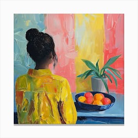 Girl In Yellow Canvas Print