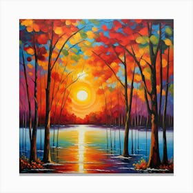 Sunset In The Forest 3 Canvas Print