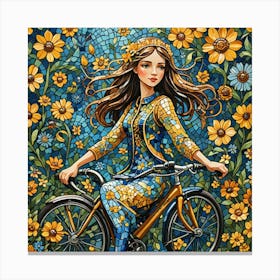 Girl On A Bike Canvas Print