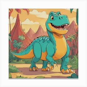 Cartoon Dinosaur Canvas Print