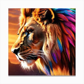 Colorful Lion 12 Canvas Print