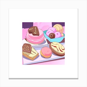 Kawaii Desserts Canvas Print