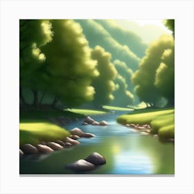 River In The Forest 6 Canvas Print