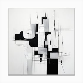 Abstract Black And White Painting Canvas Print