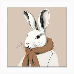 Rabbit In A Scarf Canvas Print