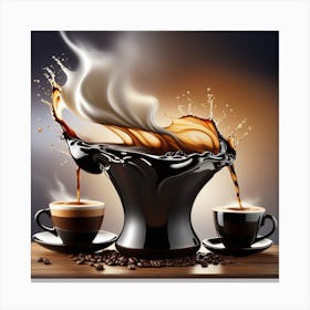 Coffee Pouring Mist Canvas Print