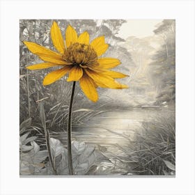 'Yellow Flower' 1 Canvas Print