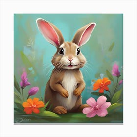 Rabbit In The Meadow   Canvas Print