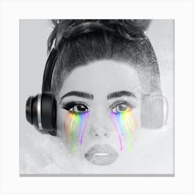 Rainbows And Headphones Canvas Print