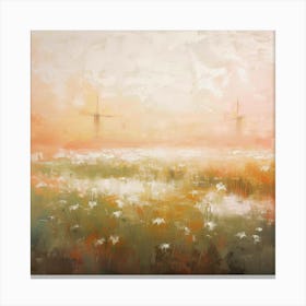 A warm landscape with a windmill 1 Canvas Print