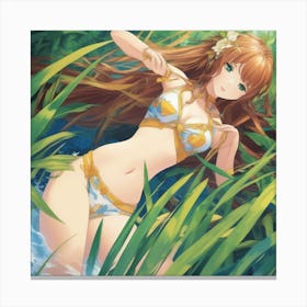 Anime Girl In Water Canvas Print