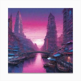 Futuristic Cityscape 138 Canvas Print