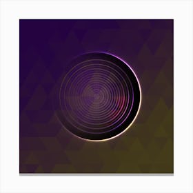 Geometric Neon Glyph on Jewel Tone Triangle Pattern 323 Canvas Print