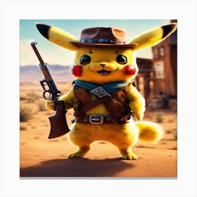 Pikachu In The Desert Canvas Print