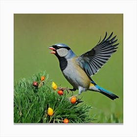Bird Natural Wild Wildlife Tit Sparrows Sparrow Blue Red Yellow Orange Brown Wing Wings (43) Canvas Print