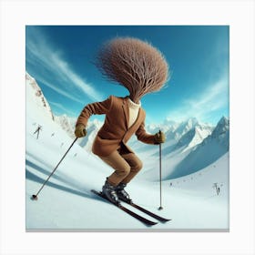 Skier'S Head Canvas Print