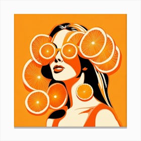 Woman With Oranges For Glasses 2 Canvas Print