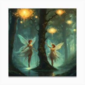 Fairies In The Forest Canvas Print