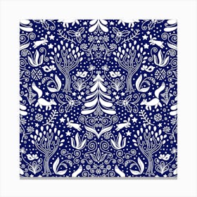 Winter Forest - Seamless Pattern in Scandinavian Style Canvas Print