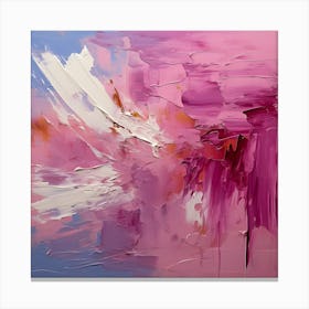 Vibrant Abstract Pink Textured Wall Art - Modern Acrylic Painting for Contemporary Home Decor Canvas Print