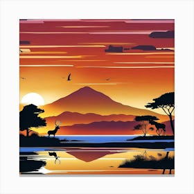 Sunset In The Savannah 1 Canvas Print