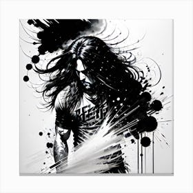 Black And White Painting 6 Canvas Print