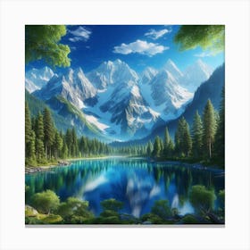 Lake In The Mountains 57 Canvas Print