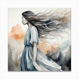 Girl With Long Hair Canvas Print