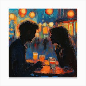 Couple At The Bar Canvas Print