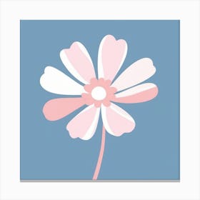 A White And Pink Flower In Minimalist Style Square Composition 629 Canvas Print