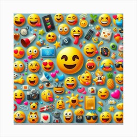 Emoji Icons Set 1 Canvas Print