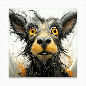 Dog With Yellow Eyes Canvas Print