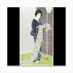 Asian Woman In Kimono Canvas Print