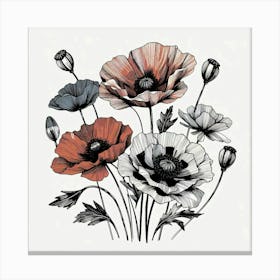 Poppy flowers 3 Canvas Print