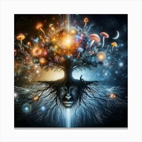 Psychedelic, Tree Of Life, Astral Symbiosis, Mystic Nexus Canvas Print