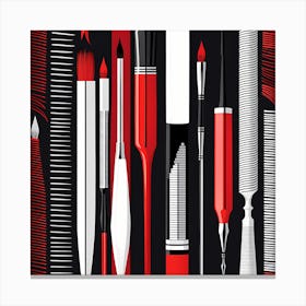 Brushes vector art Canvas Print