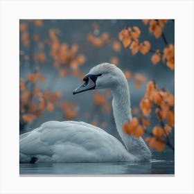 Swan In Autumn 2 Canvas Print