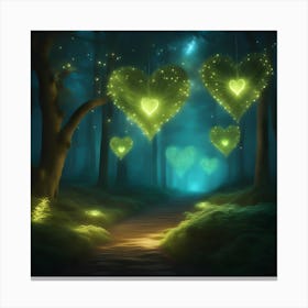 Fairy Hearts In The Forest Canvas Print