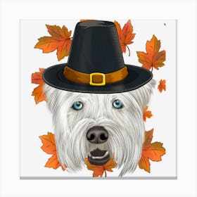 Fall Soft Coated Wheaten Terrier Pilgrim Thanksgiving Canvas Print