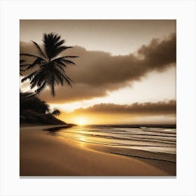 Sunset At The Beach By Daniel 2 Canvas Print