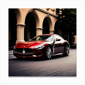 Maserati Car Automobile Vehicle Automotive Italian Brand Logo Iconic Luxury Performance S (1) Canvas Print