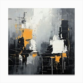 Abstract Painting, Produce A Monochromatic Abstract Artwork Overlapping Squares And Rectangles 5 Canvas Print